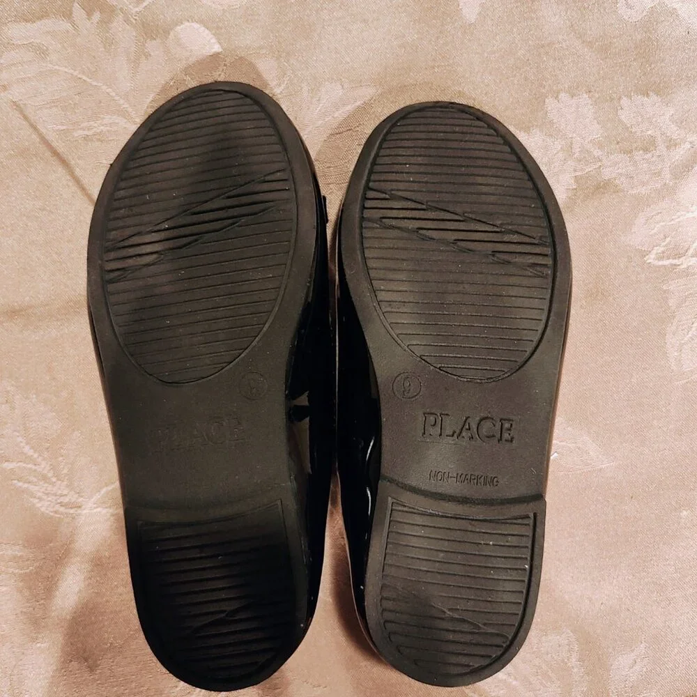 The Children's Place Black Jeweled Ballet Flats Girl Size 9